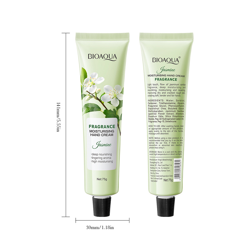 All-english BIOAOUA Jasmine Moisturizing Hand Cream for Autumn and Winter cross-border export wholesale Item Picture