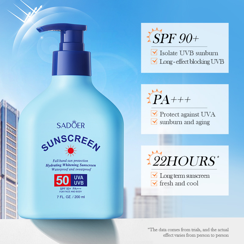 Cross-border export wholesale of all-English SADOER Hydrating, whitening and sunscreen Lotion details Picture
