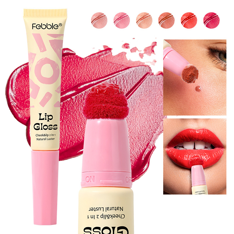 USHAS European and American cross-border stock sponge Head Lip gloss Waterproof Non-stick Cup Moisturizing Liquid Lipstick FBC023 full figure