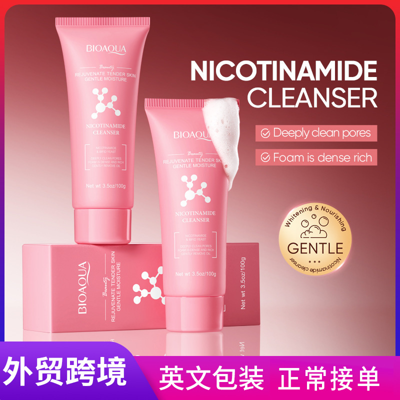 BIOAOUA Niacinamide Hydrating and rejuvenating Facial Cleanser, Deep Cleansing Facial Cleanser, cross-border export wholesale full figure
