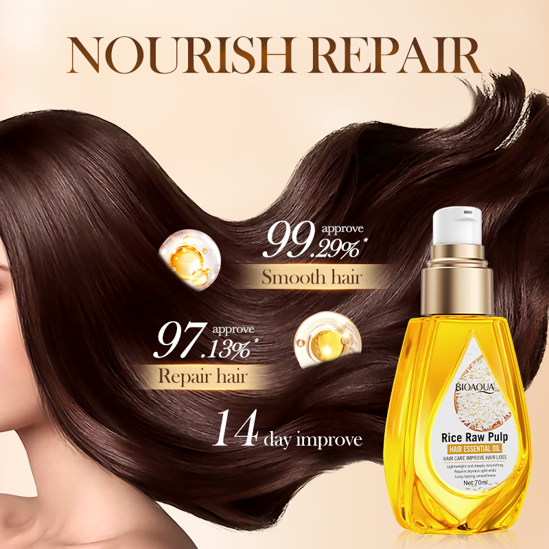 Full English BIOAOUA Rice Purees Softening and Repairing Hair Essential Oil Conditioner Cross-border export wholesale Specification drawing