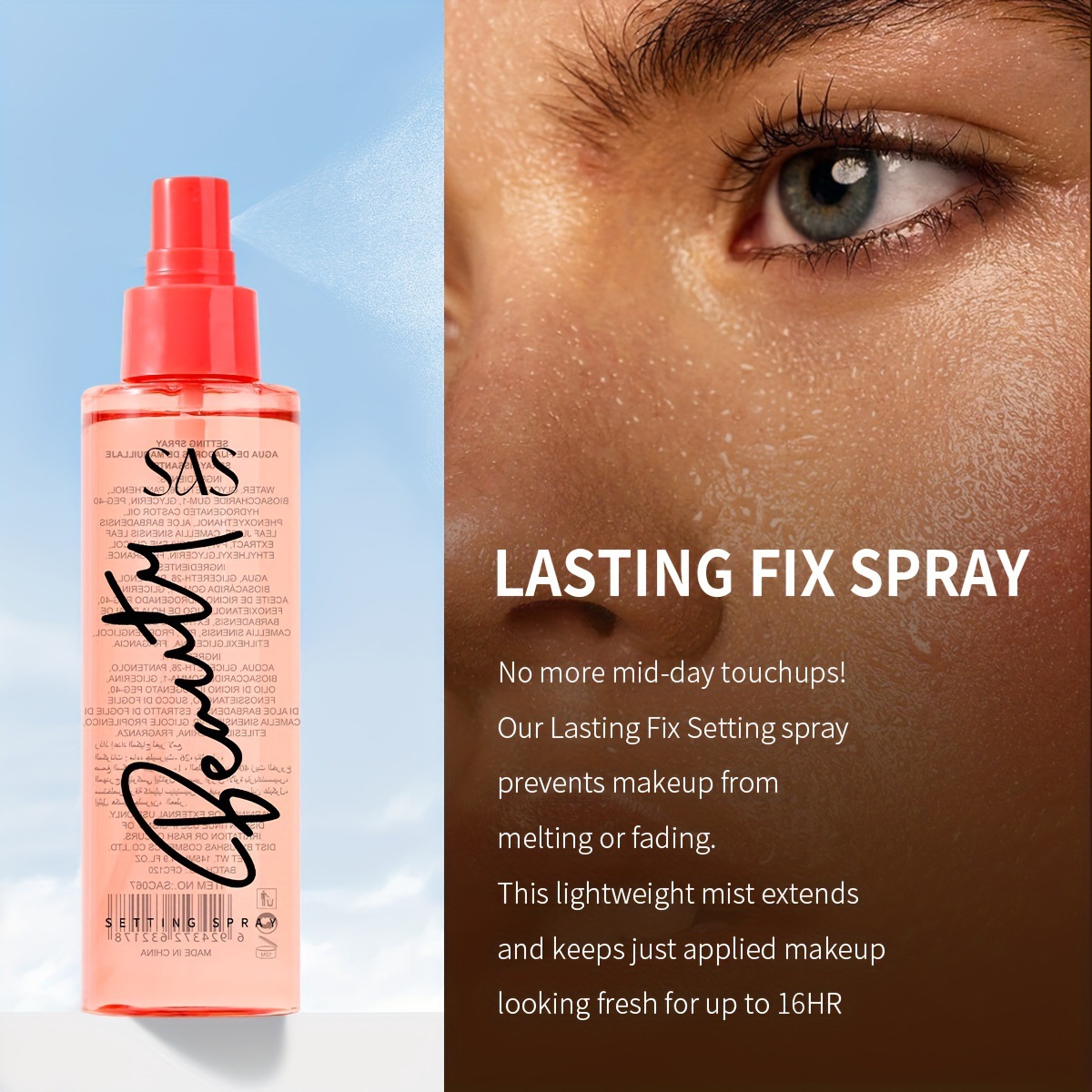 USHAS European and American cross-border stock Setting and Shaping Spray, Waterproof, sweat-proof and long-lasting Makeup Spray SAC067 details Picture