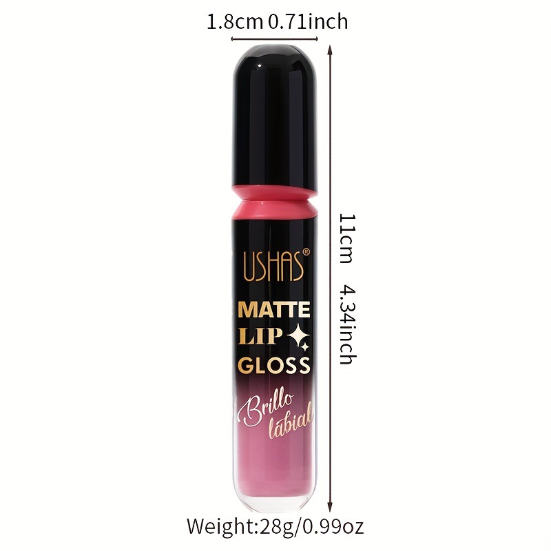 USHAS European and American cross-border moisturizing non-stick cup liquid waterproof lipstick, 6-color lip gloss, matte lip gloss, in stock for wholesale Item Picture