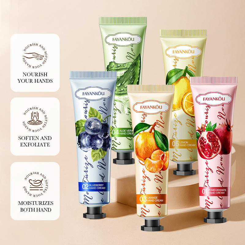 FAYANKOU Fruit and Plant Hand Cream Set for autumn and winter anti-cracking hand cream cross-border export wholesale Specification drawing