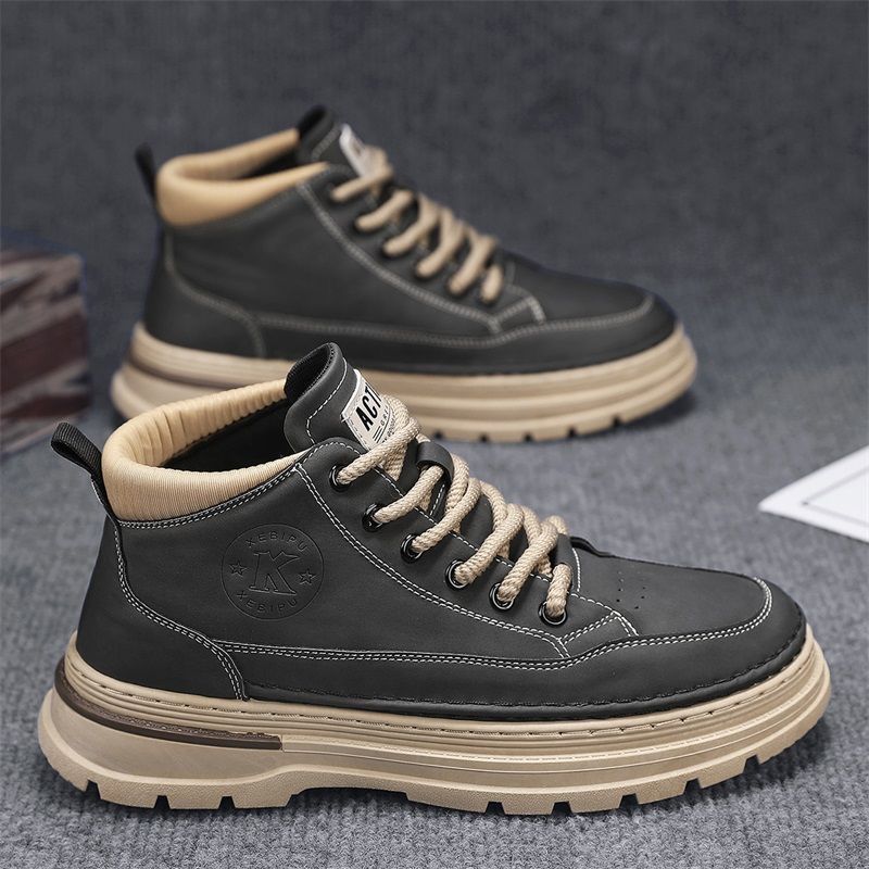 Martin Boots Men's autumn new style British retro high-top leather shoes work shoes trendy and versatile thick-soled casual ankle boots Application Scenario