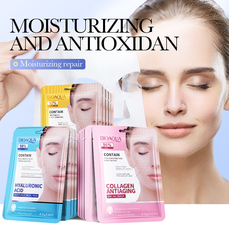 All-english mask 25gBIOAOUA Hyaluronic acid Hydrating Collagen Retinol Moisturizing Cross-border export wholesale details Picture
