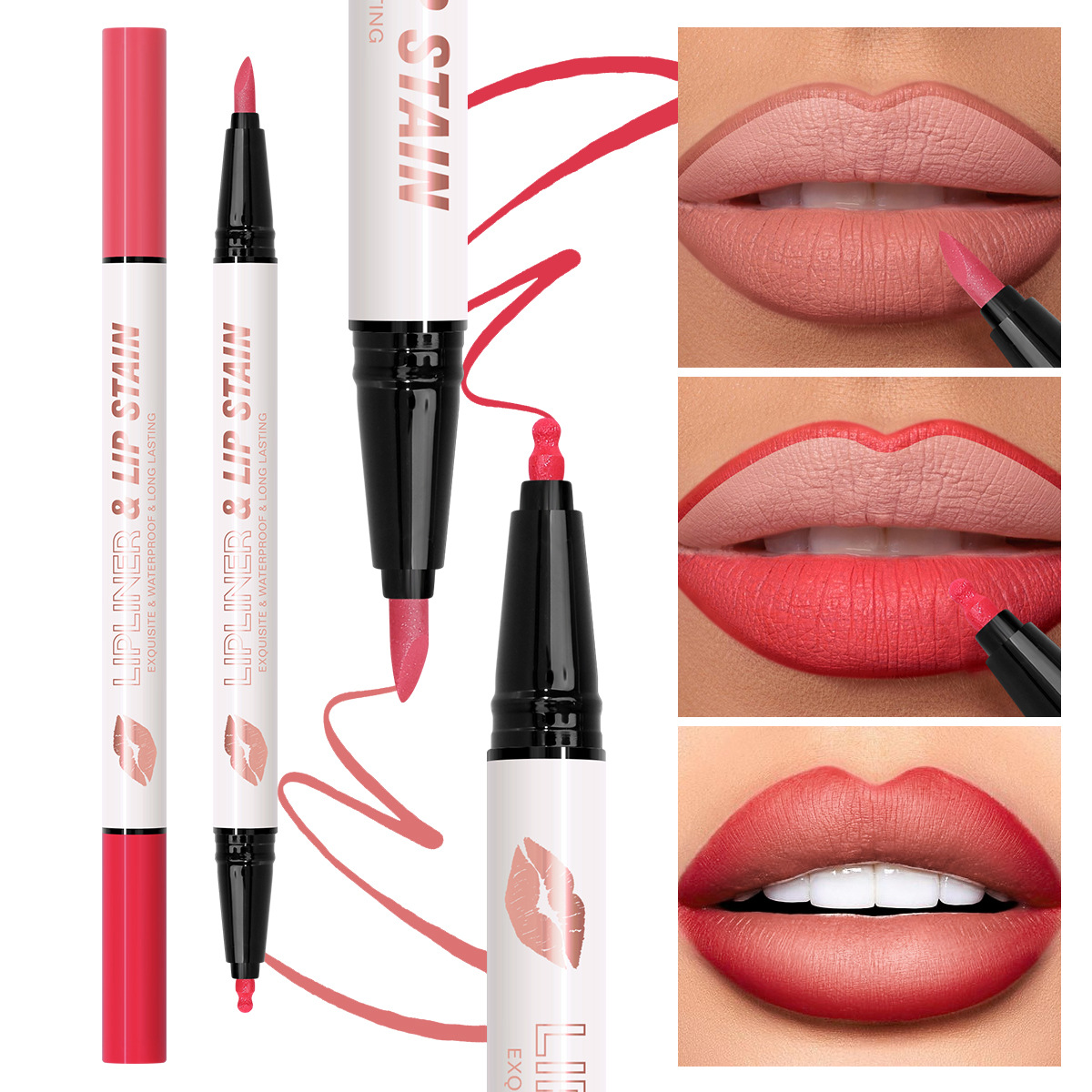 USHAS European and American cross-border stock makeup lip liner pen, lip dye pen, waterproof, non-fading, matte makeup effect SAP018 details Picture