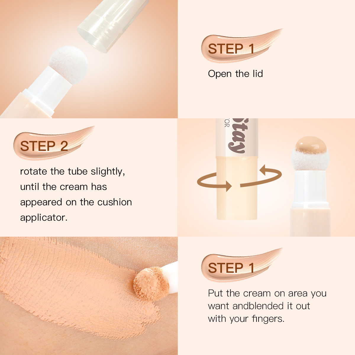 USHAS cross-border in-stock hot sale foundation sticks for concealing and brightening skin tone and dark circles. Wholesale concealer UC111 details Picture