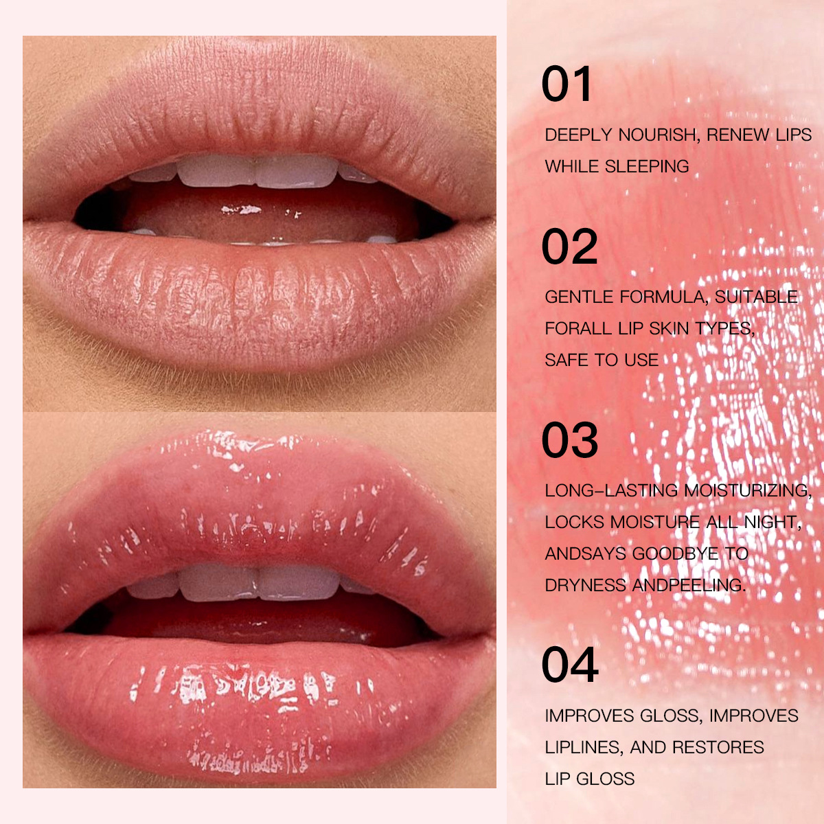 USHAS Cross-border Stock Hydrating, Moisturizing and Nourishing Lip Mask, Exfoliating and reducing lip lines Lip balm UC119 Specification drawing