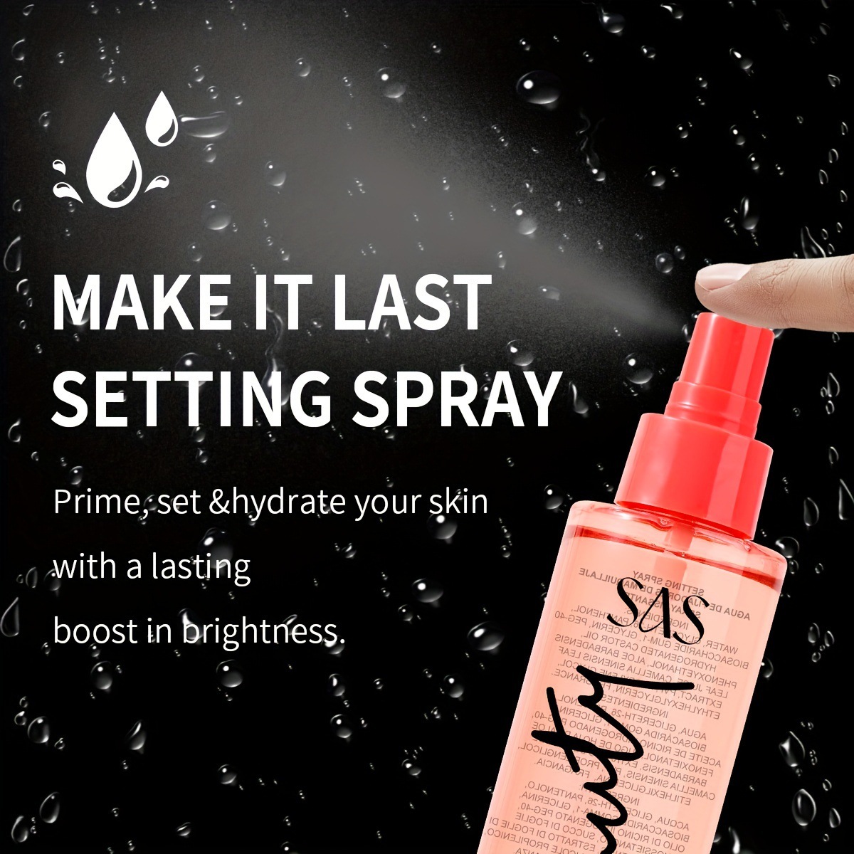 USHAS European and American cross-border stock Setting and Shaping Spray, Waterproof, sweat-proof and long-lasting Makeup Spray SAC067 Specification drawing