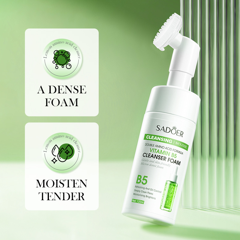 Cross-border export wholesale of all-English SADOER vitamin B5 amino acid cleansing mousse and foaming facial Cleanser details Picture
