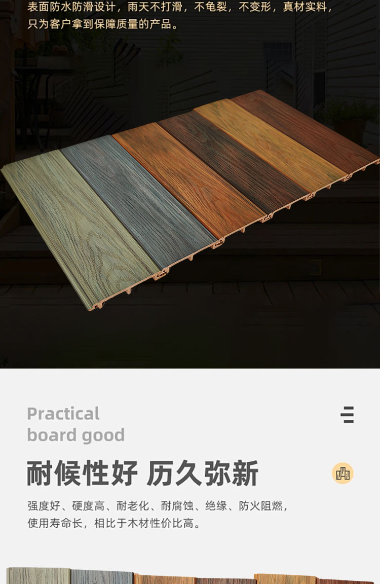 木塑地板ASA共挤户外塑木地板户外装饰详情3
