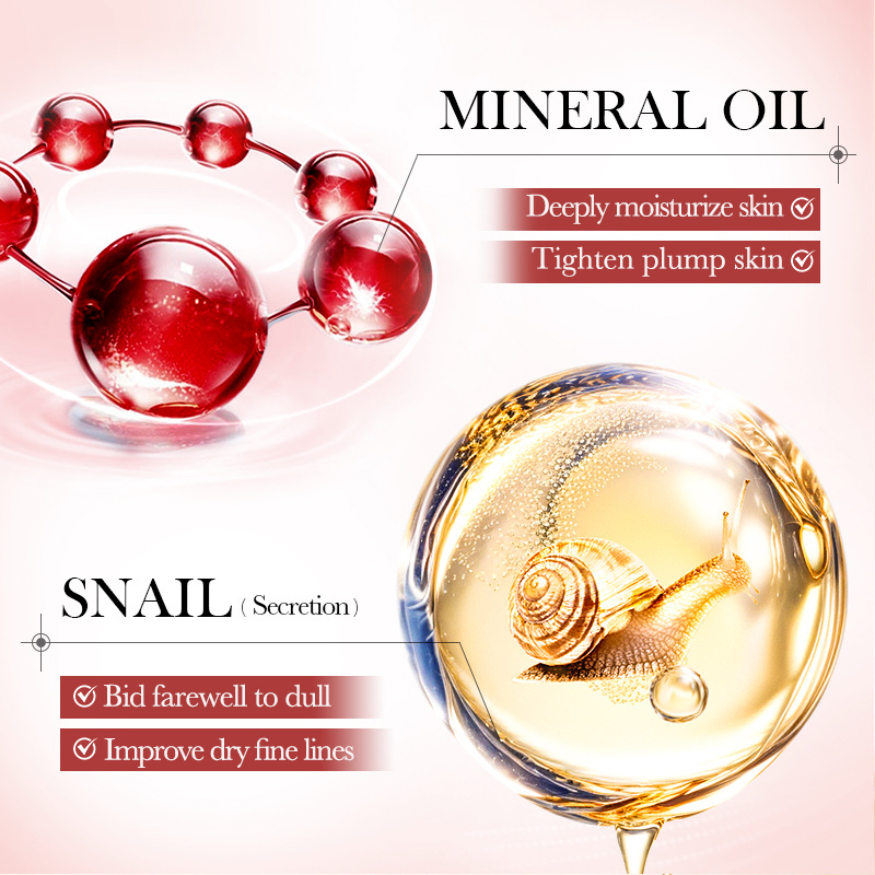 Full English BIOAOUA Snail Firming, Elastic and Moisturizing Skin Care 6-piece set Gift Box, Moisturizing set cross-border export wholesale Specification drawing