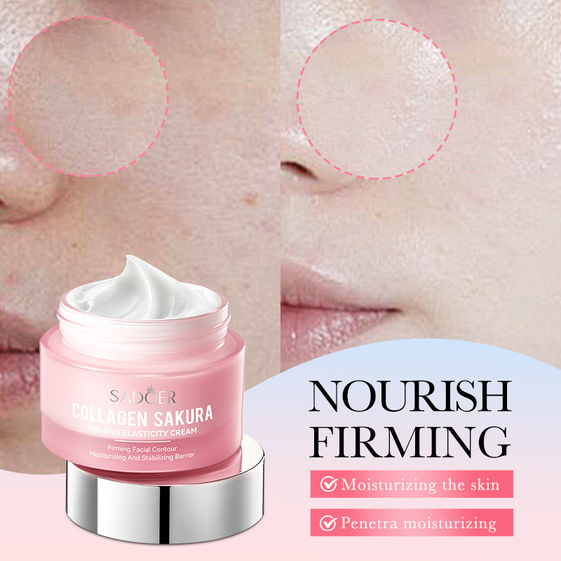 SADOER Cherry Blossom Collagen Firming and Moisturizing Cream, Hydrating and Moisturizing Cream for cross-border export Specification drawing