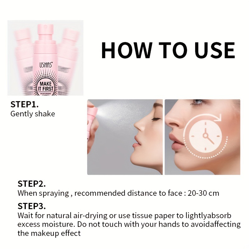 USHAS cross-border hot stock pre-makeup spray toner Spray Toner Oil-control moisturizing makeup Toner Specification drawing
