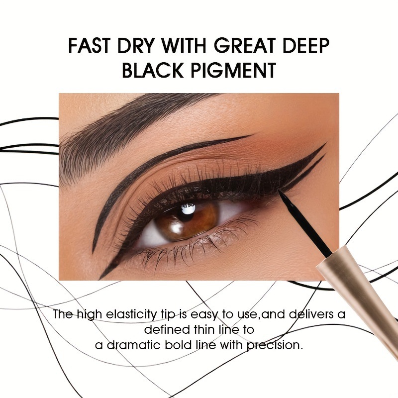 USHAS cross-border in-stock best-selling eyeliner liquid pen, waterproof, long-lasting, non-smudging, extremely fine black eyeliner cream, Amazon Specification drawing