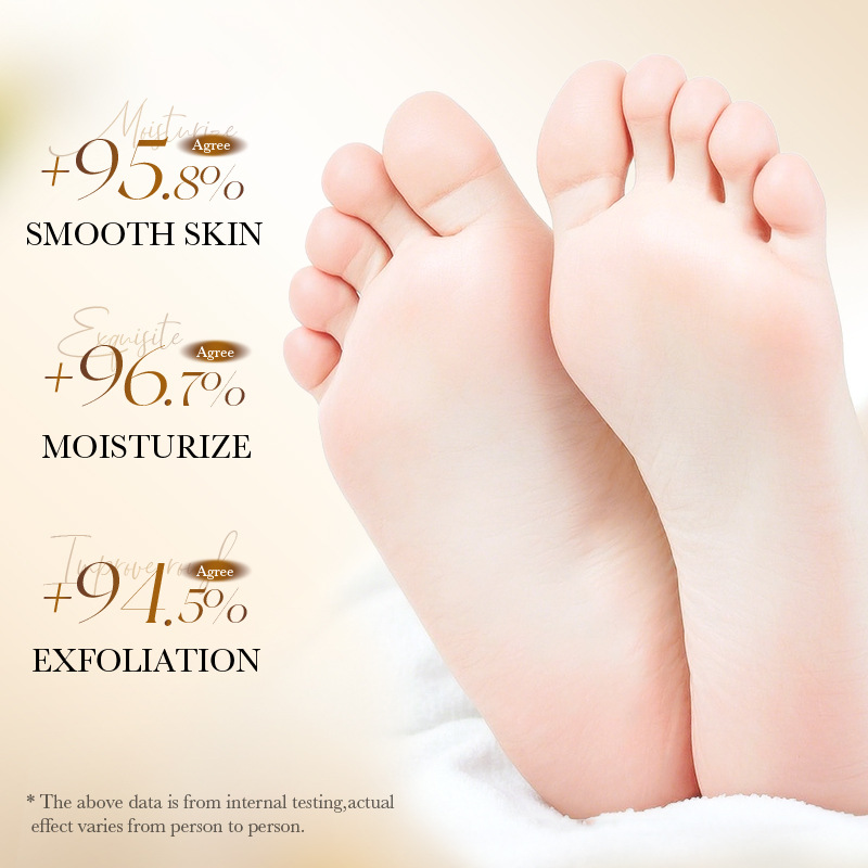 All-english BIOAOUA Rice Puree Exfoliating Smooth Foot Mask Hydrating Exfoliating foot Mask Cross-border export Specification drawing