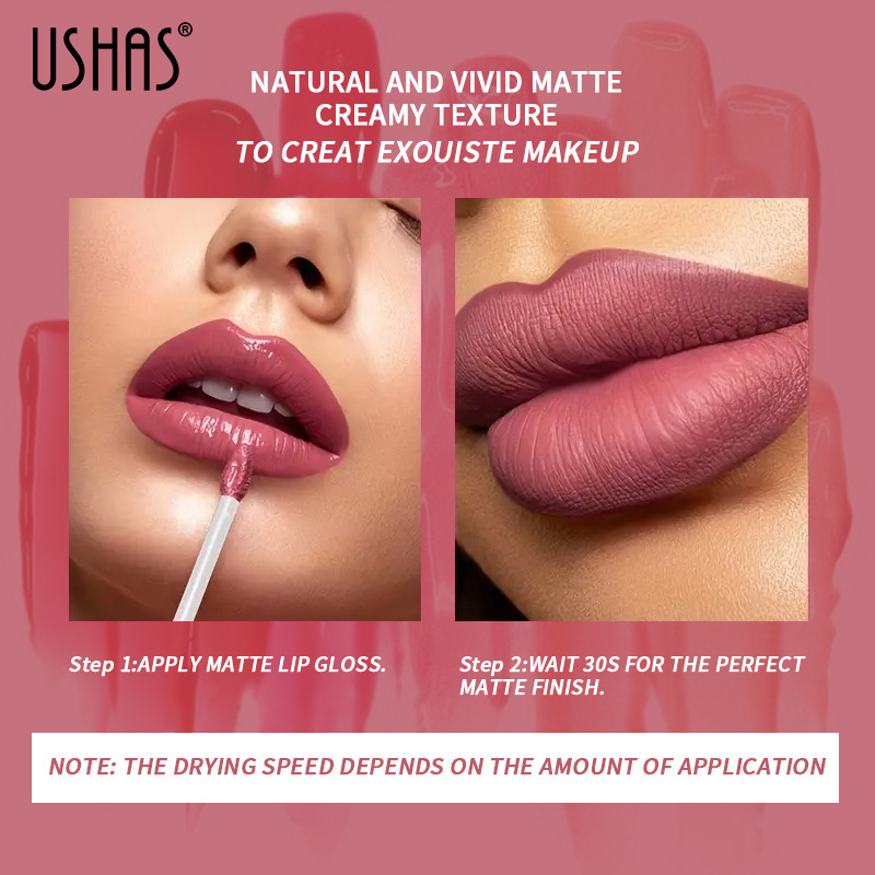 USHAS Amazon's best-selling cross-border 6-color liquid lip gloss for women Specification drawing