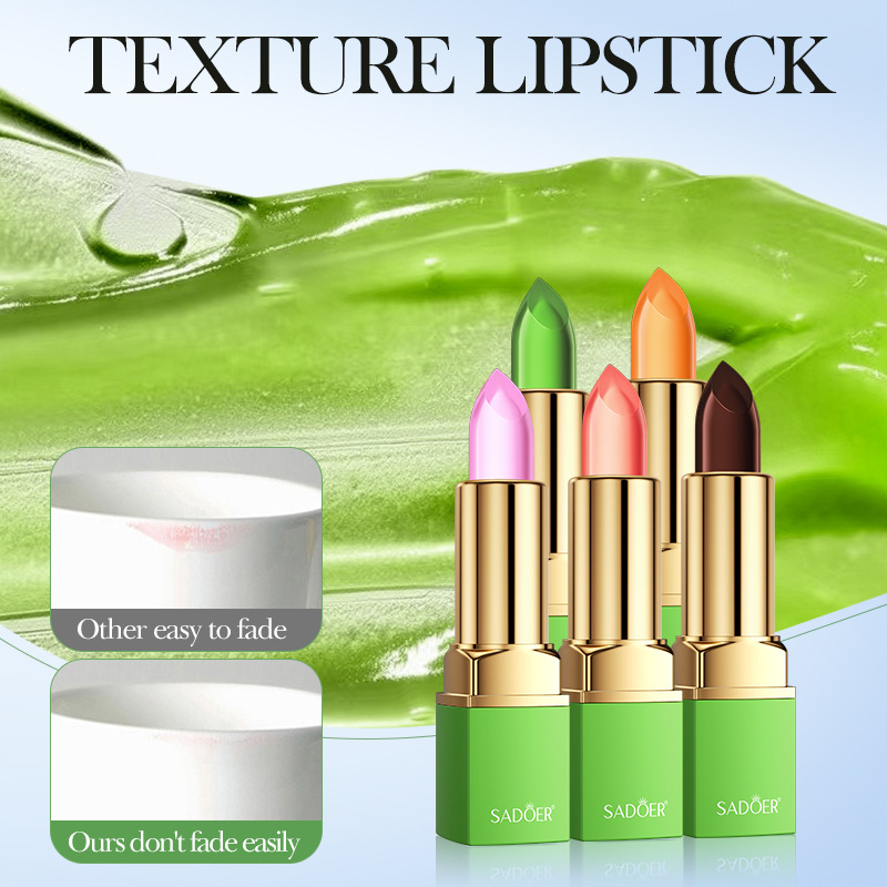 All-english SADOER aloe Vera jelly temperature-changing lipstick, lustrous and not easy to fade, elegant lipstick cross-border export wholesale Application Scenario
