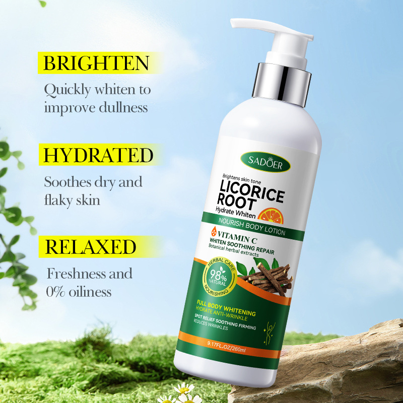 SADOER Licorice VC Hydrating and Whitening Body Lotion for Autumn and winter cross-border export wholesale details Picture