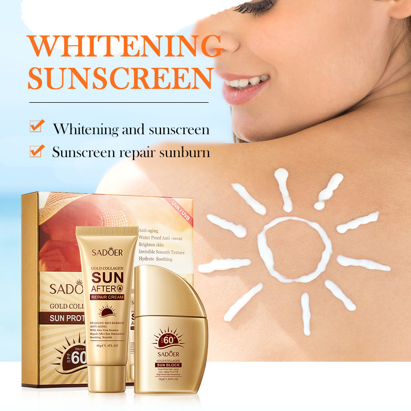 Cross-border wholesale of all-English SADOER Golden Bone Collagen Sunscreen for UV Protection and Refreshing Sunscreen details Picture
