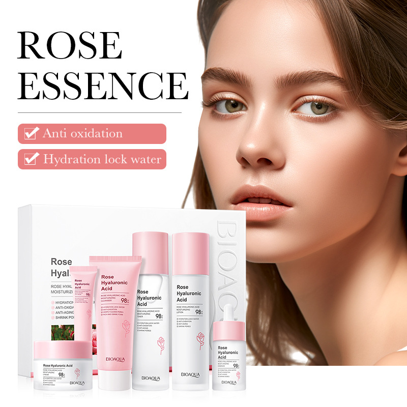 All-english BIOAOUA Rose Hyaluronic Acid Moisturizing Six-piece Set of Hydrating Skin Care products Cross-border export wholesale details Picture
