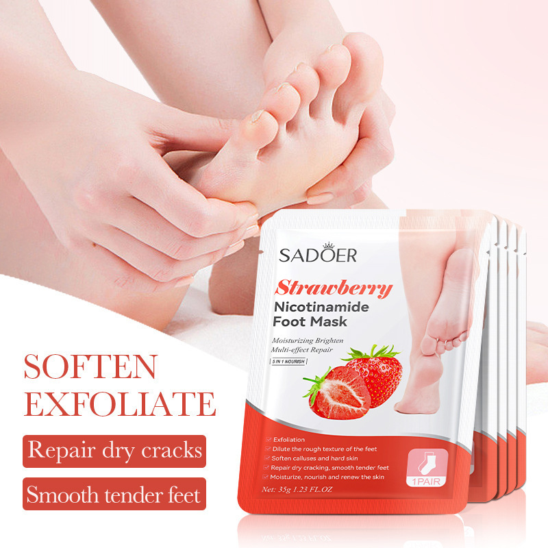 Full-english fruit hand and foot mask SADOER avocado strawberry Hydrating and moisturizing cross-border export wholesale Specification drawing