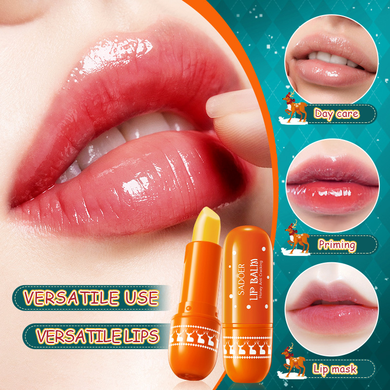 All-english SADOER Christmas Honey Anti-Cracking Lip Balm, autumn and winter anti-cracking lip balm cross-border export wholesale details Picture