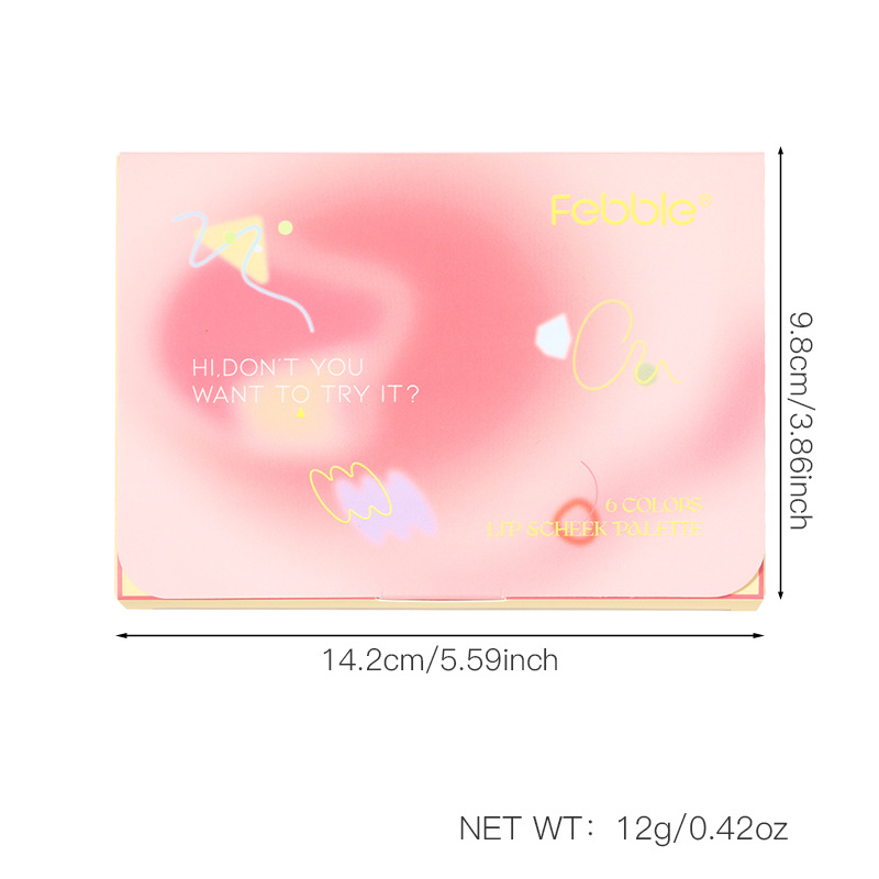 (Display Box)Febble Amazon Cross-border Gradient Lipstick & Cheek Palette Natural Nude Makeup Contouring Palette Pink FBC Item Picture