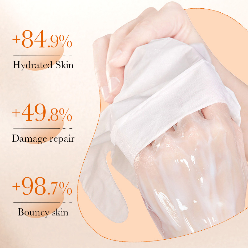 SADOER papaya Brightening Nourishing Hand Mask for autumn and Winter anti-cracking Hand Mask cross-border export wholesale Specification drawing