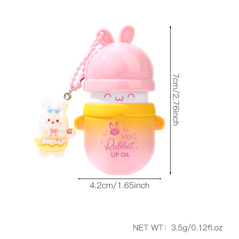 SAS European and American cross-border Amazon bestseller Cute brightening Moisturizing Lip Oil with pendant SLG003 Item Picture