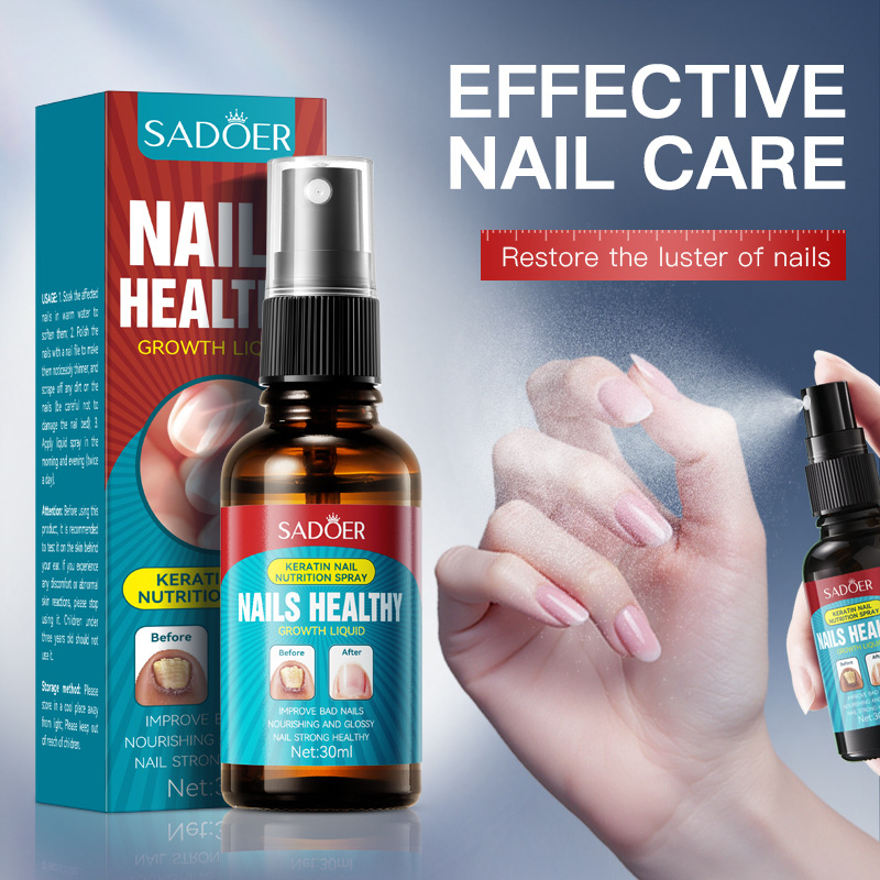 SADOER Keratin Nail Nutrition Spray, Gentle nail care spray for hands and feet, cross-border export details Picture
