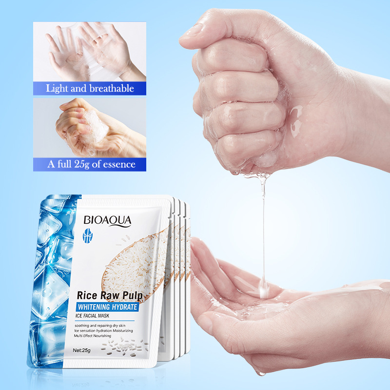 All-english BIOAOUA Rice Purees Whitening and Hydrating Ice mask Facial mask cross-border export wholesale Item Picture