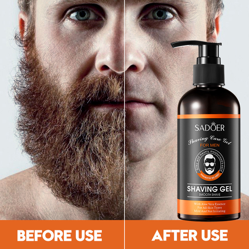 All-english SADOER men's shaving gel is gentle, non-irritating, clean and softens beard. Cross-border export wholesale Item Picture