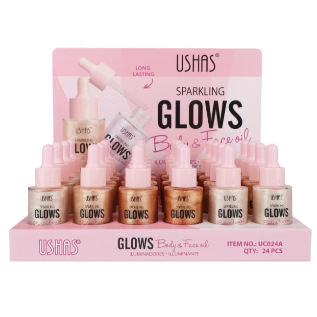 (Display Box) USHAS Cross-border in-stock Hot-selling glitter Dropper High-gloss Oil UC024A full figure