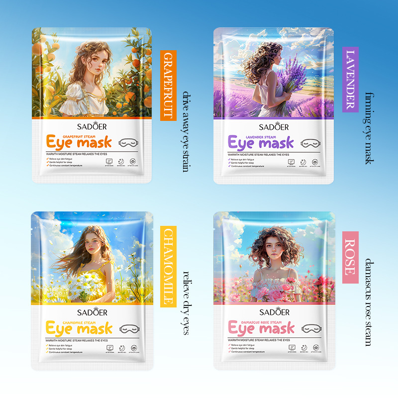 Full English SADOER grapefruit rose Steam Eye Mask Moisturizing and Relieving dry eye Mask cross-border export wholesale full figure