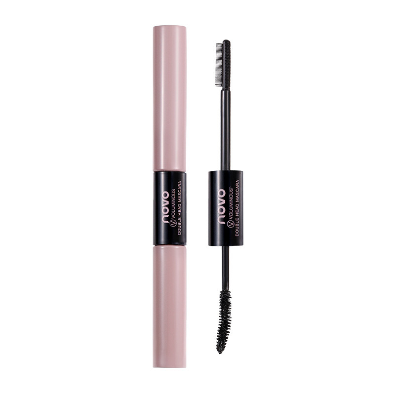 NOVO Double Head Slimming Thick Curling Mascara is a waterproof, non-smudging, long, thick and curling shaping base for women's eyelashes Item Picture