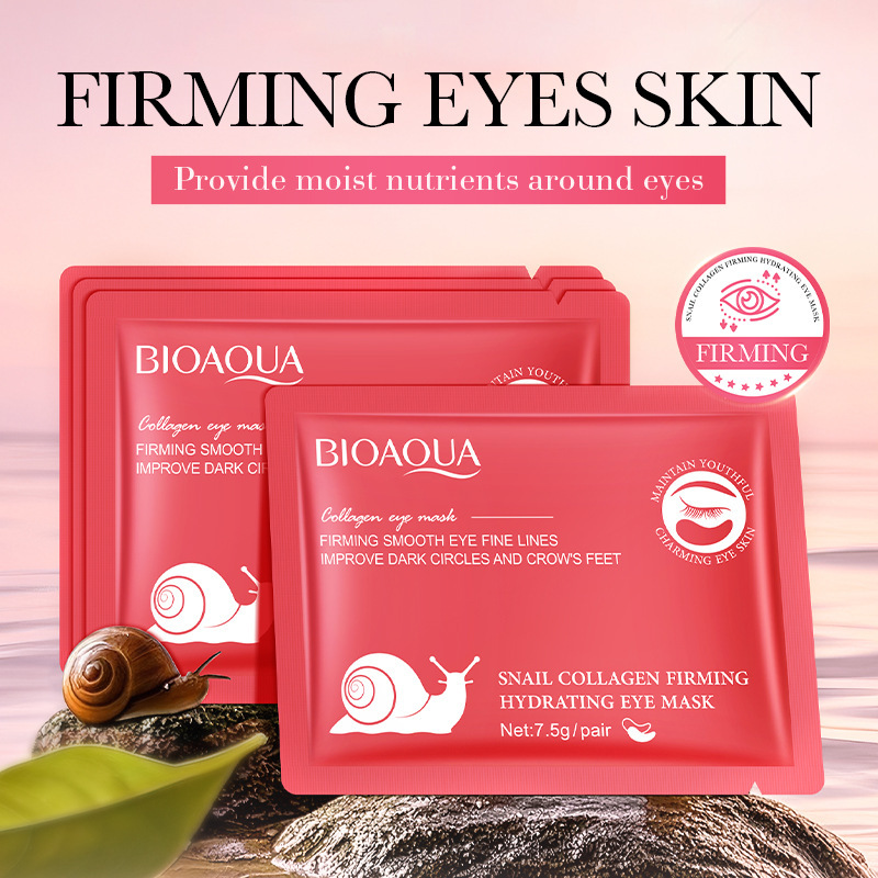 All-english BIOAOUA Snail Collagen Firming and Hydrating Eye Mask Moisturizing Eye Mask Patch Cross-border export wholesale details Picture