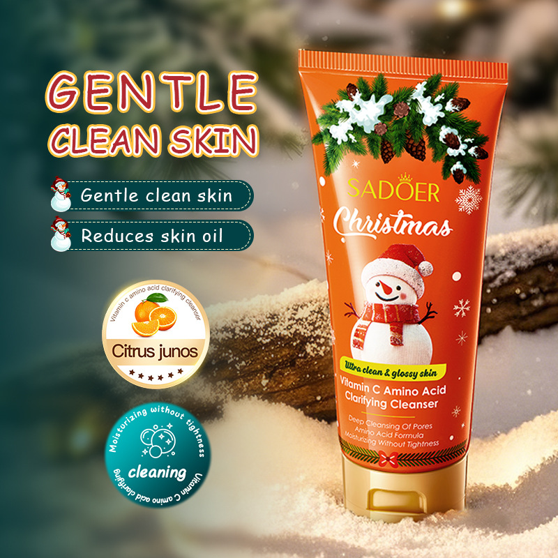 All-english SADOER Christmas Vitamin C Amino Acid Cleansing Facial Cleanser Cross-border export wholesale details Picture