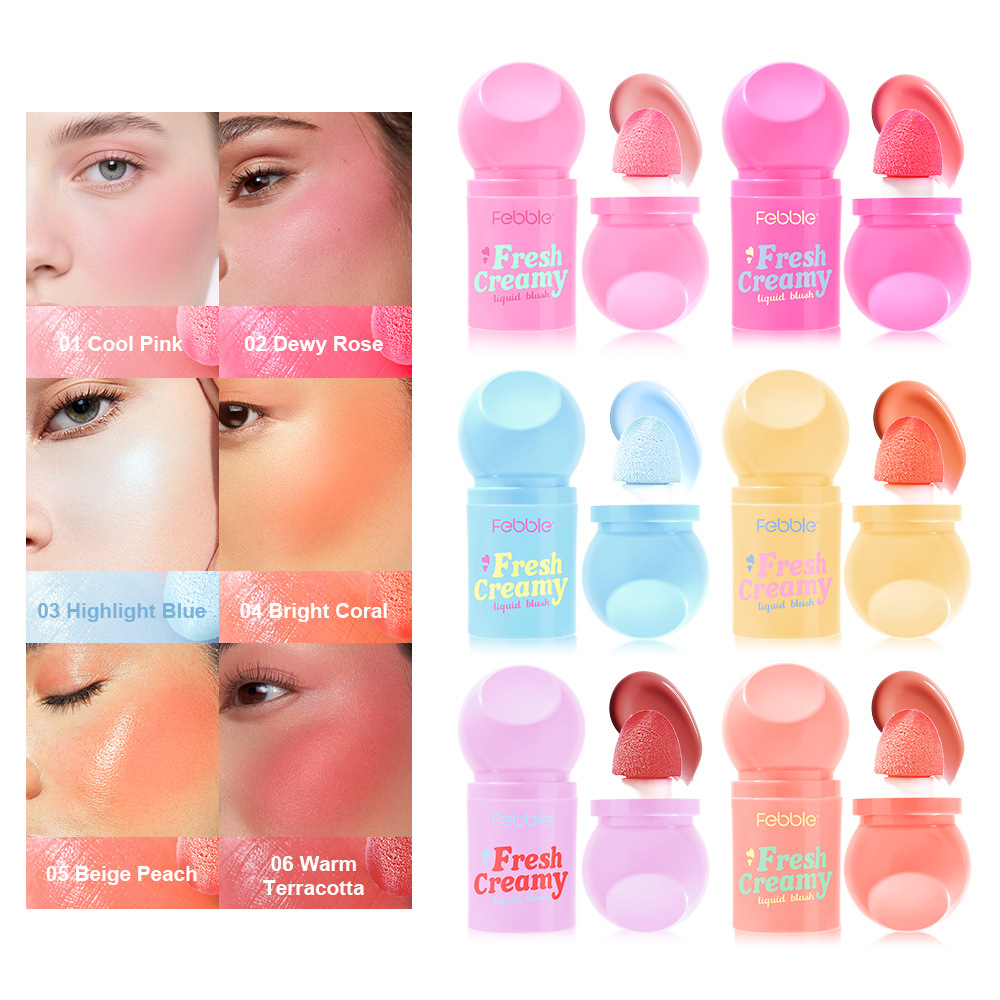 Febble Beauty Cross-border Exclusive High-gloss long-lasting Liquid Blush Natural Contouring Wholesale FBC063 full figure
