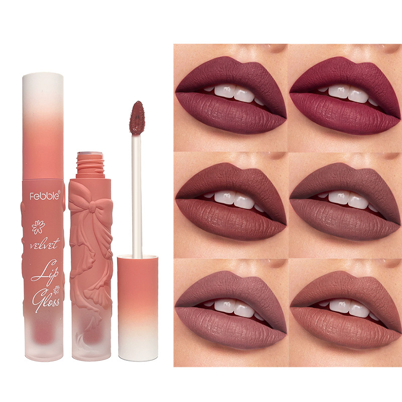 USHAS European and American cross-border stock lip gloss matte texture waterproof long-lasting moisturizing non-stick cup lip gloss LG2405 full figure