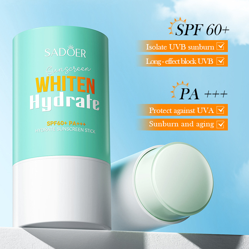 Cross-border wholesale of SADOER whitening Hydrating Sunscreen sticks, UV isolation cream and sunscreen in English details Picture