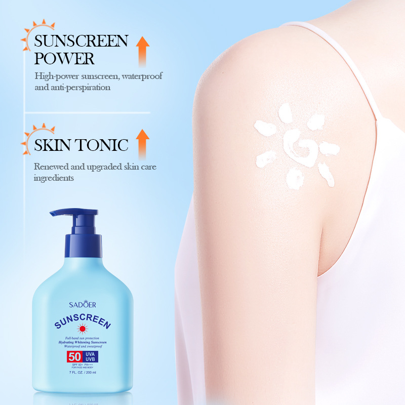 Cross-border export wholesale of all-English SADOER Hydrating, whitening and sunscreen Lotion Specification drawing