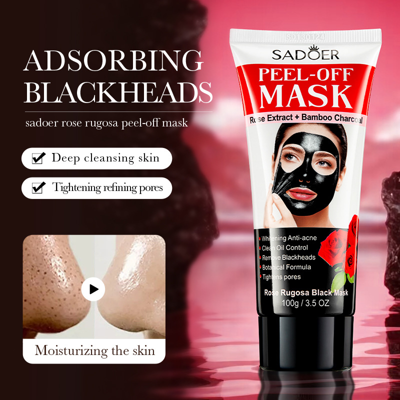 All-english SADOER Rose Blackhead Removal Cleansing and Whitening Peel-off Mask Cross-border export wholesale full figure