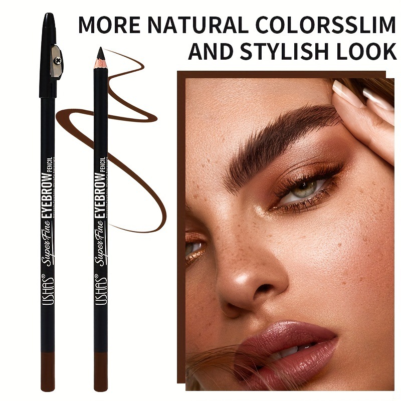 USHAS cross-border stock 4-color eyebrow pencils, eyeliner pencils with pencil sharpeners from Europe and America Specification drawing