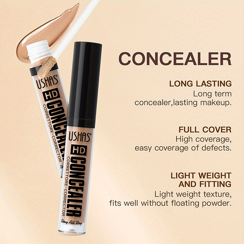 USHAS cross-border in-stock long-lasting concealer, waterproof and oil-control, dark circle covering foundation, liquid contouring pen details Picture