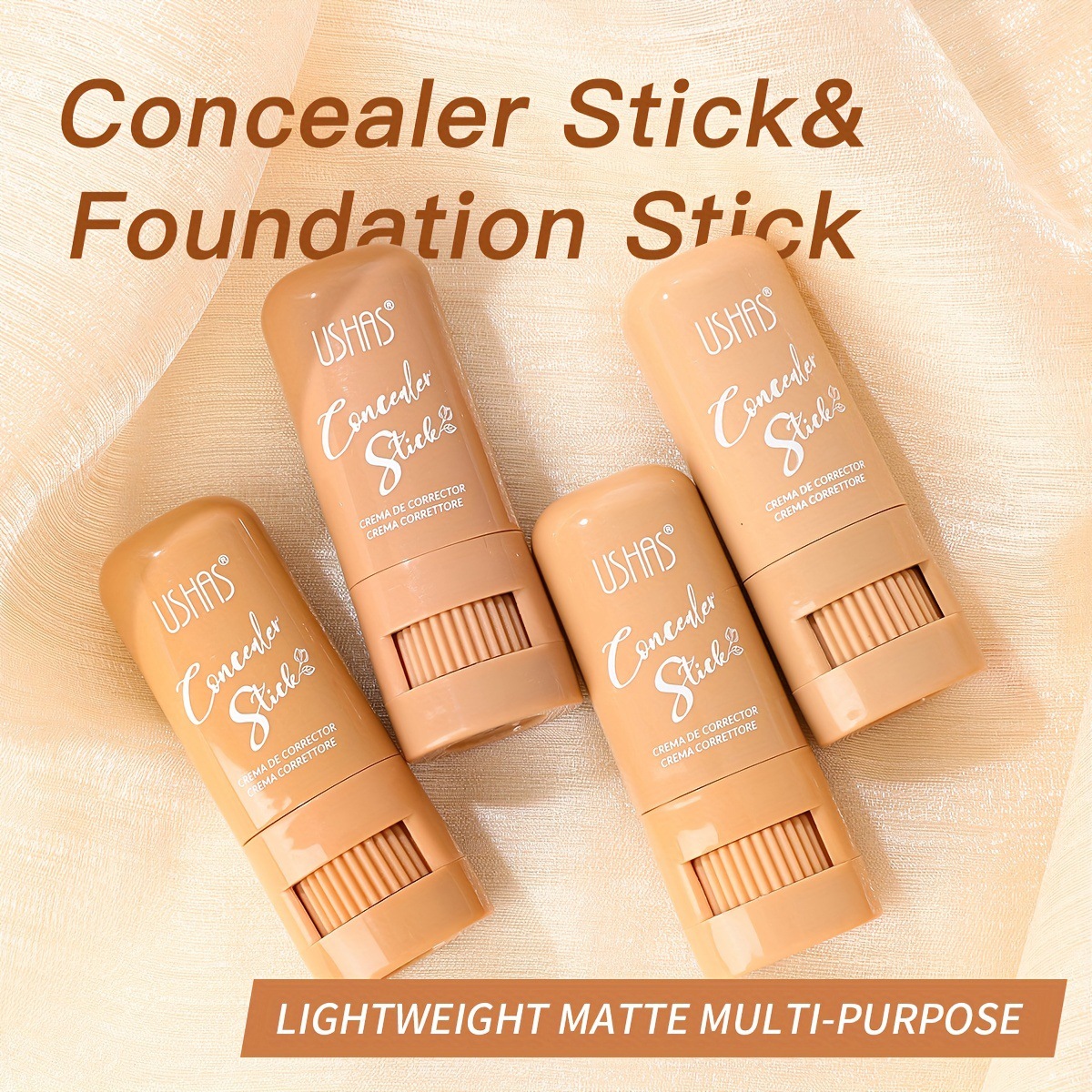 USHAS cross-border in-stock hot-selling solid concealer high-gloss powder stick FS458 is compact and portable for contouring and brightening details Picture