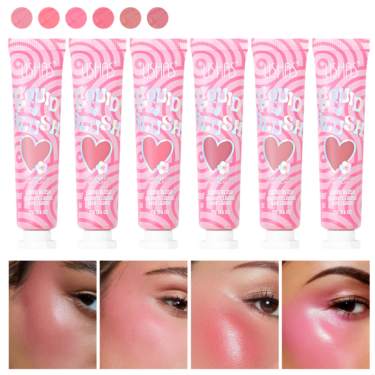 USHAS Cross-border Beauty Special Blush Cream, Love Liquid Blush Wholesale UC131 full figure