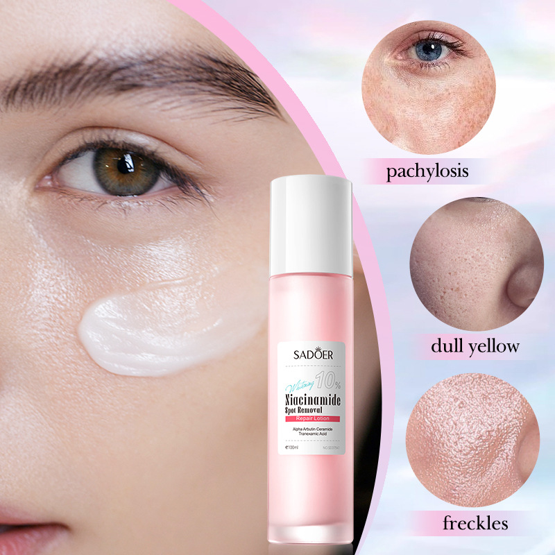 Cross-border export wholesale of SADOER niacinamide Whitening, freckle-removing and Repairing Lotion for brightening the skin in full English Specification drawing