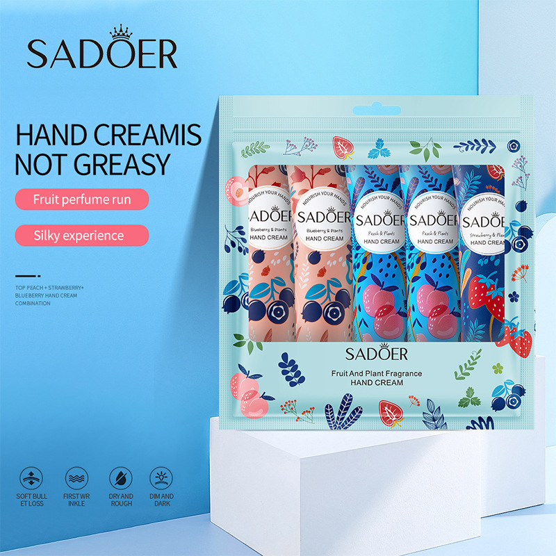 Full English SADOER Flower and Fruit Hand Cream Set Moisturizing and Nourishing Hand cream cross-border export wholesale details Picture